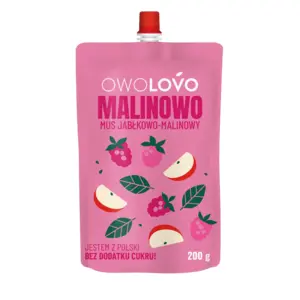 OWOLOVO Mus jabłkowo-malinowy 200g