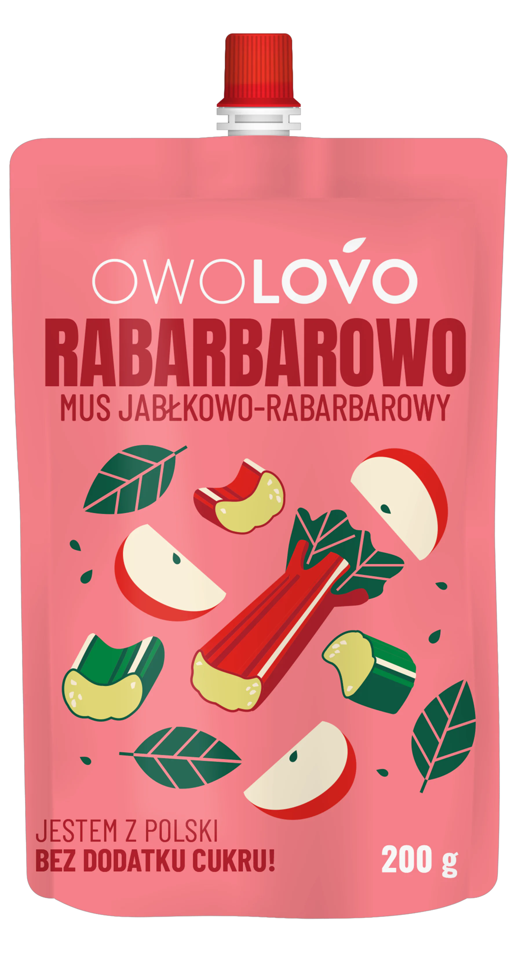 OWOLOVO Mus jabłkowo-rabarbarowy 200g