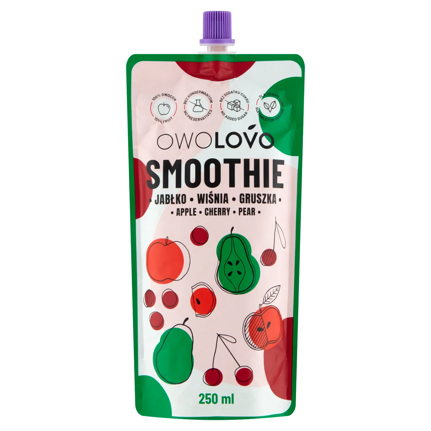 OWOLOVO Smoothie jabłko-wiśnia-gruszka 200g