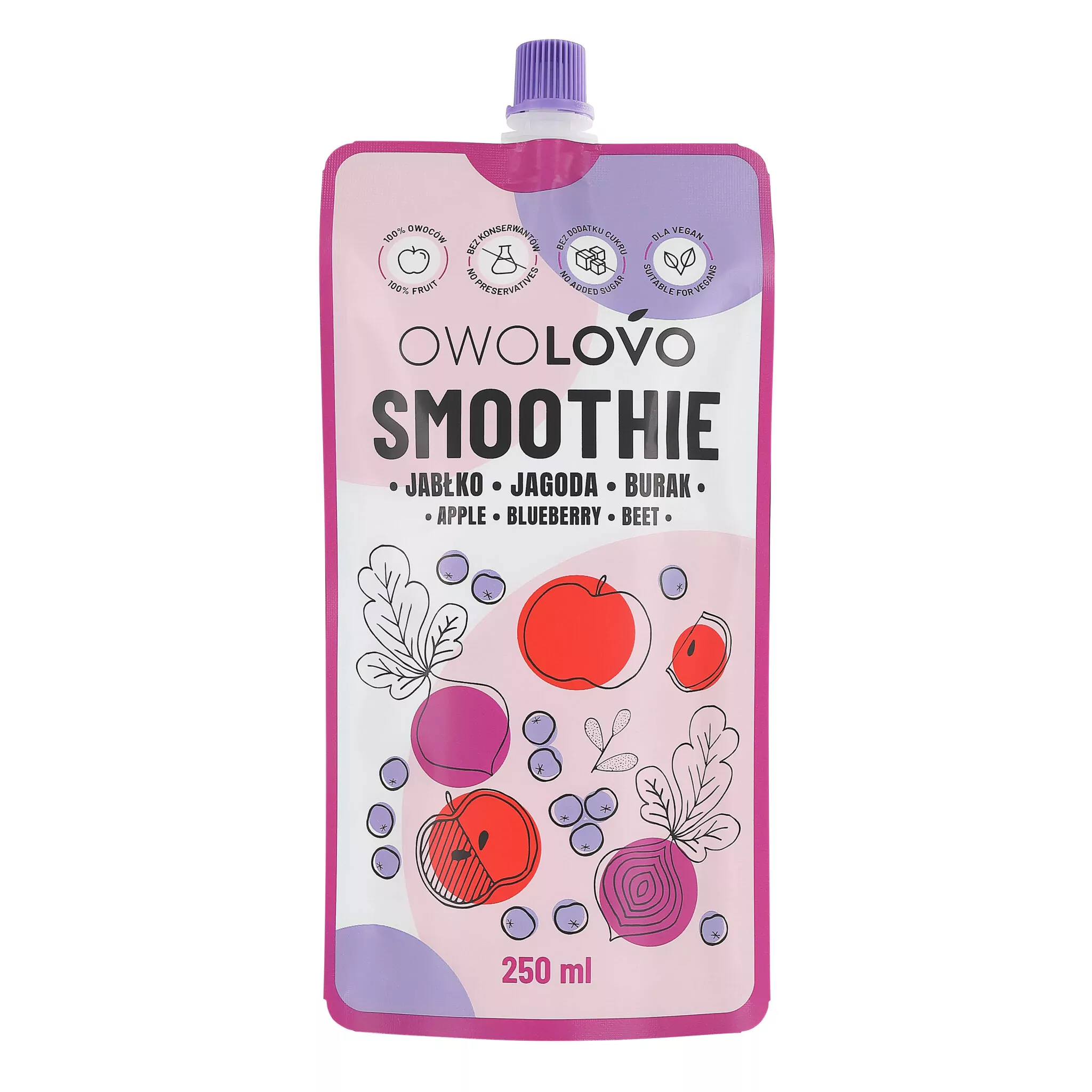 OWOLOVO Smoothie jabłko-jagoda-burak 200g