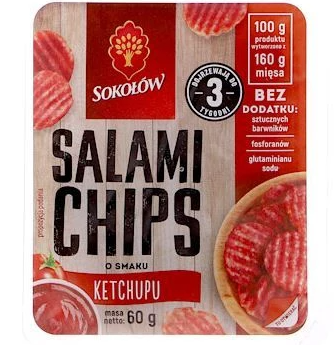 SOKOŁÓW Chipsy salami o smaku ketchupu 60 g