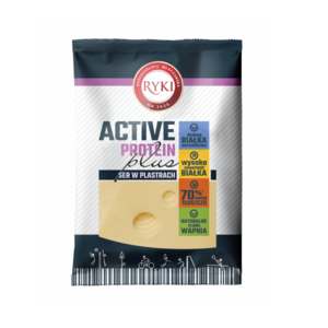 RYKI Ser żółty active protein plus w plastrach 135g