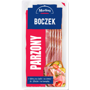 MORLINY Boczek wędzony parzony w plastrach 150 g