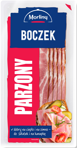 MORLINY Boczek wędzony parzony w plastrach 150 g