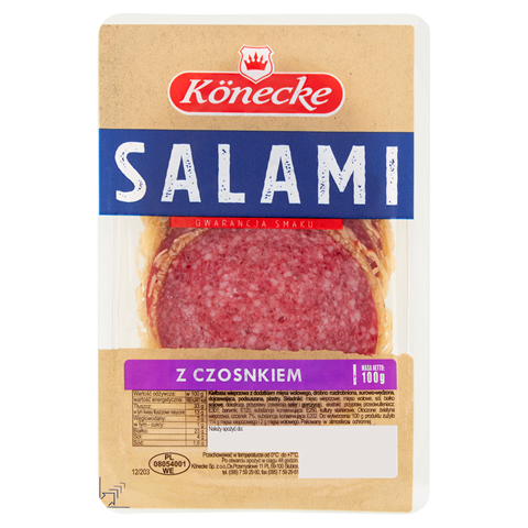 KONECKE Salami z czosnkiem w plastrach 100 g