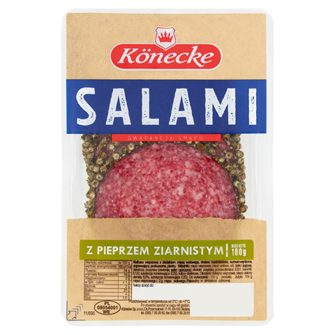 KONECKE Salami z pieprzem mielonym w plastrach 100 g