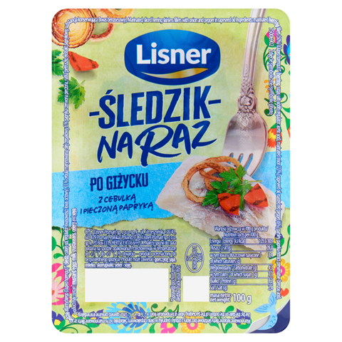 LISNER Śledzik na raz po giżycku z cebulką i pieczoną papryką 100 g