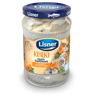 LISNER Filety śledziowe łagodnie marynowane kurki 600 g