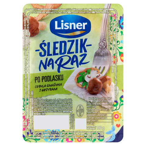 LISNER Śledzik na raz po podlasku cebula smażona z grzybami 100 g