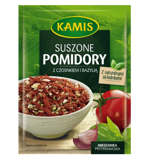 KAMIS Suszone pomidory z czosnkiem i bazylią 12g