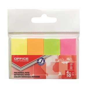 OFFICE PRODUCTS Zakładki indeksujące papierowe kolorowe 4x50 szt.