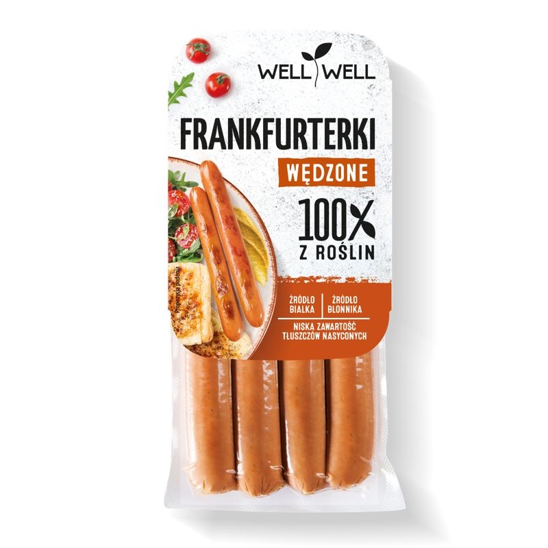 WELL WELL Frankfurterki roślinne wędzone 180g