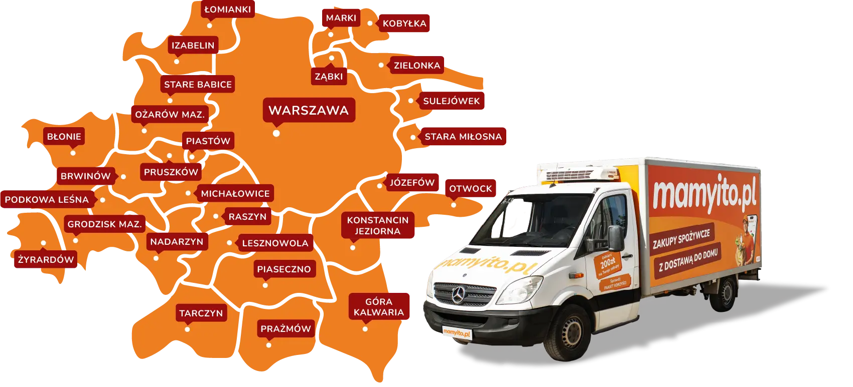 mapa dostępności dostawy