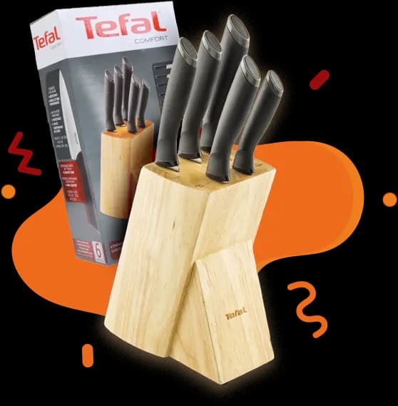 Zestaw noży kuchennych Comfort w drewnianym bloku