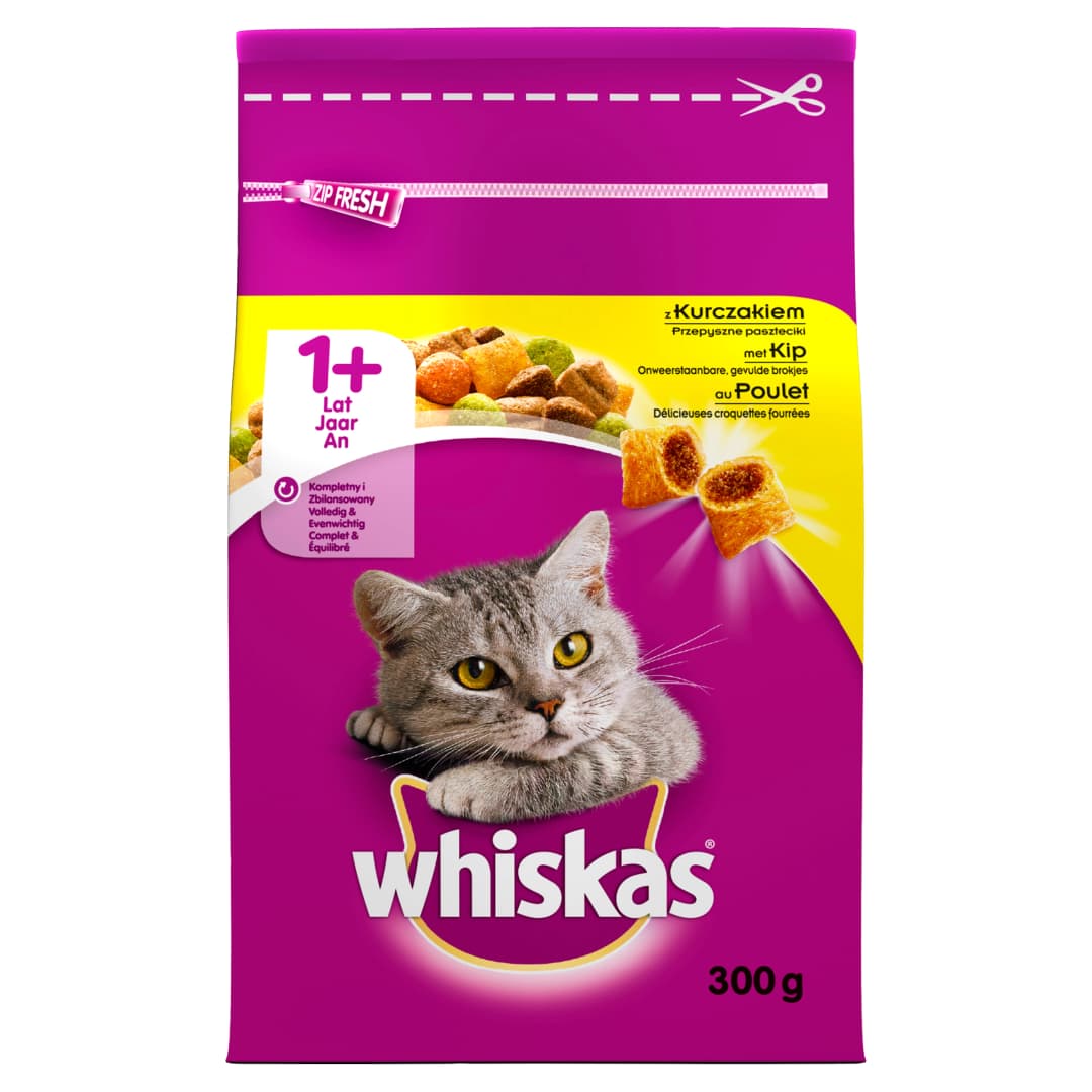 WHISKAS Paszteciki z kurczakiem karma dla dorosłych kotów 300 g