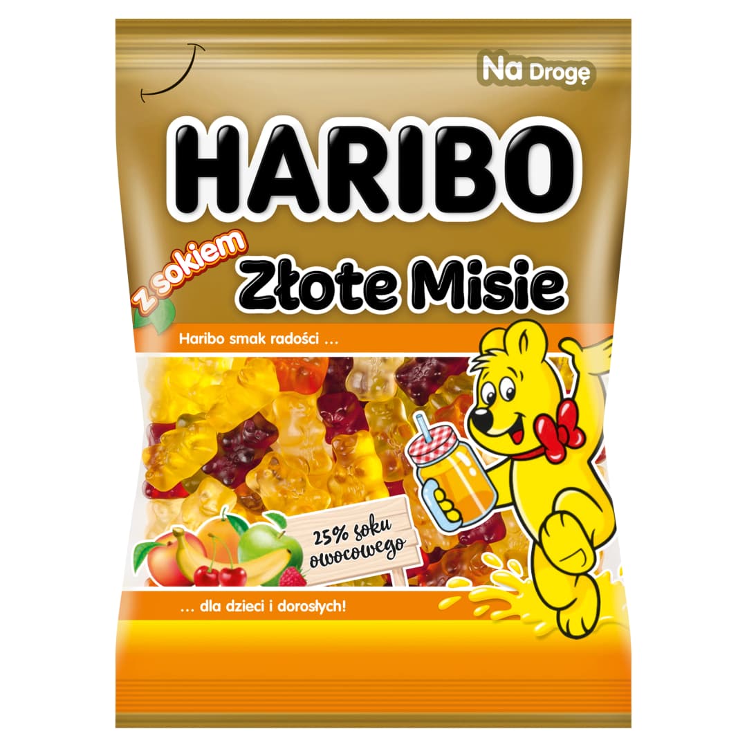 HARIBO ZŁOTE MISIE Żelki owocowe z sokiem 85 g