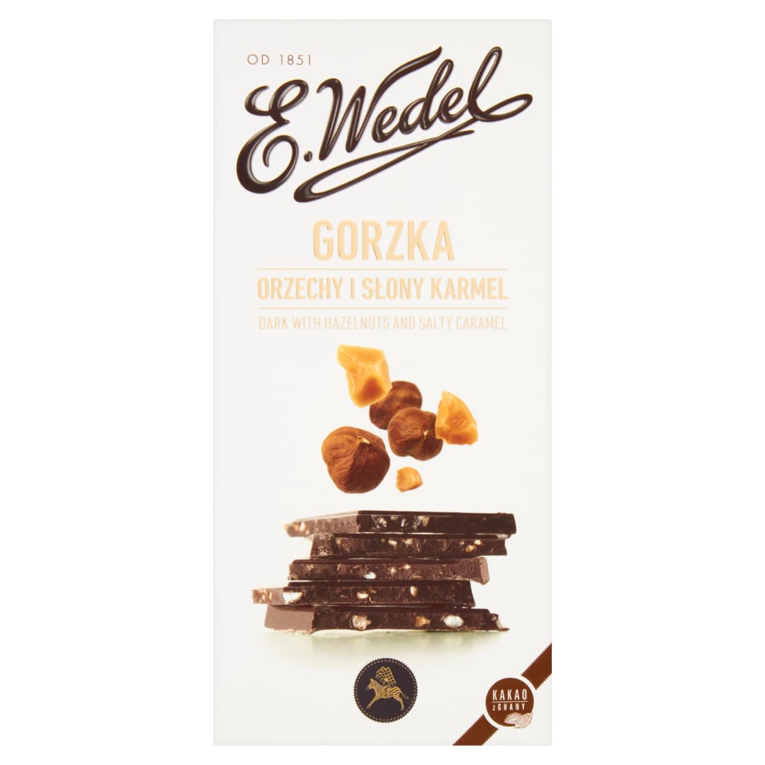 E. WEDEL Czekolada Premium gorzka orzech i słony karmel 100 g