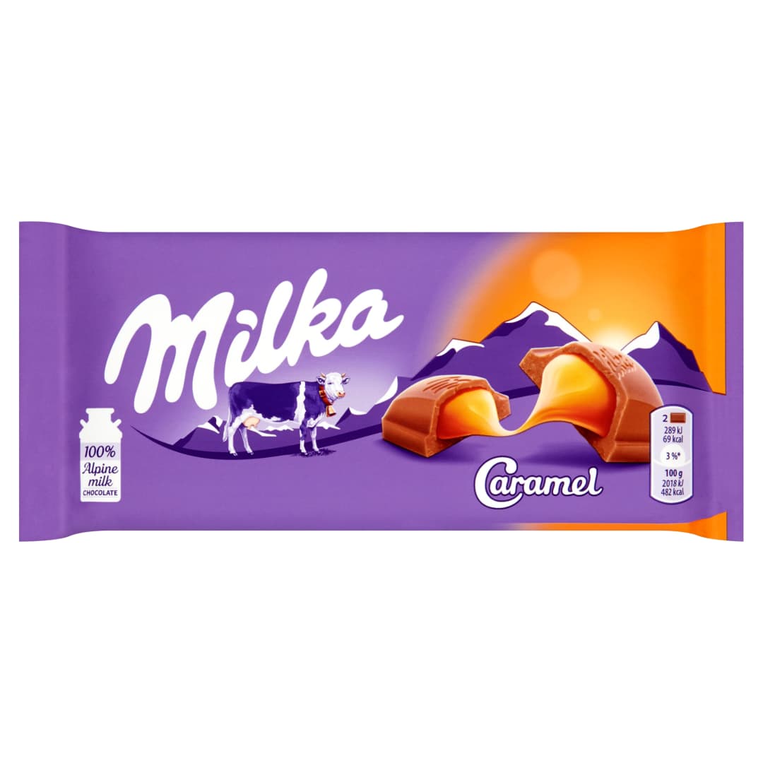 MILKA CARMEL Czekolada mleczna z nadzieniem karmelowym 100 g