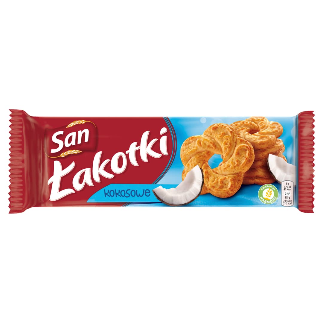 SAN ŁAKOTKI Ciastka kokosowe 168 g