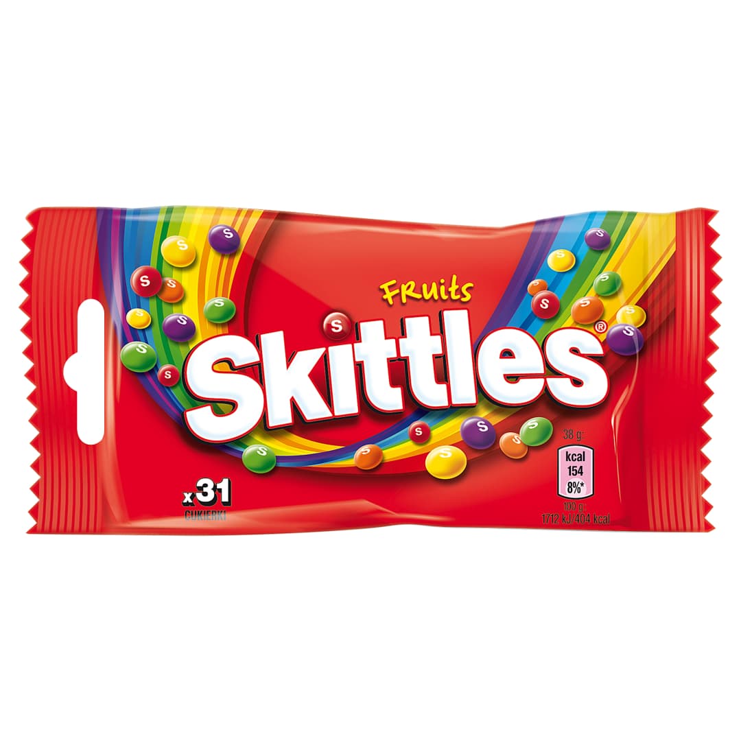 SKITTLES FRUITS Cukierki do żucia owocowe 38 g