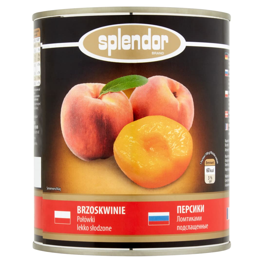 SPLENDOR Brzoskwinie połówki 850 g