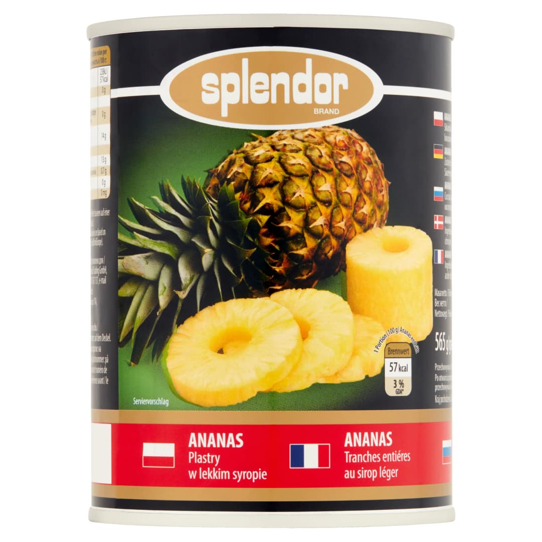 SPLENDOR Ananasy plastry 580 ml