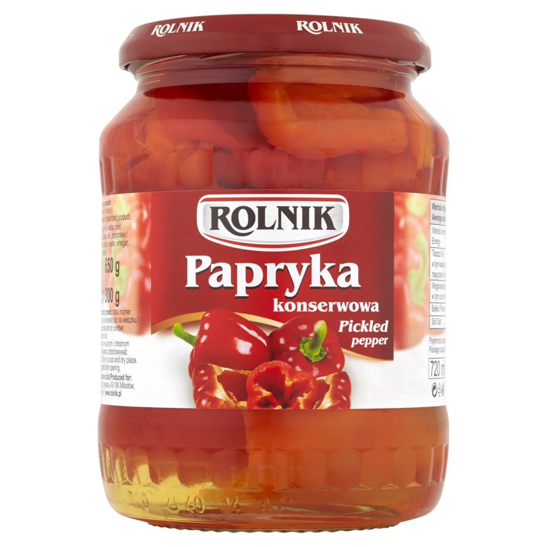 ROLNIK Papryka marynowana ćwiartki 650 g