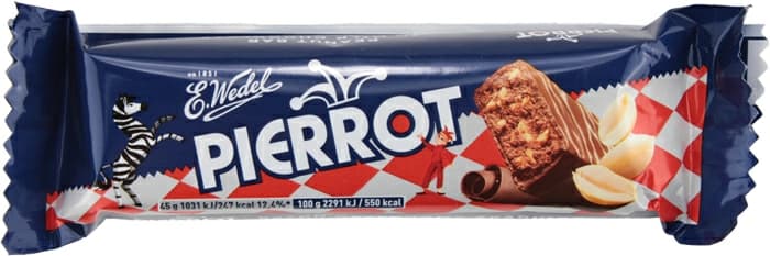 E. WEDEL PIERROT Baton czekoladowo arachidowy w mlecznej czekoladzie 45 g