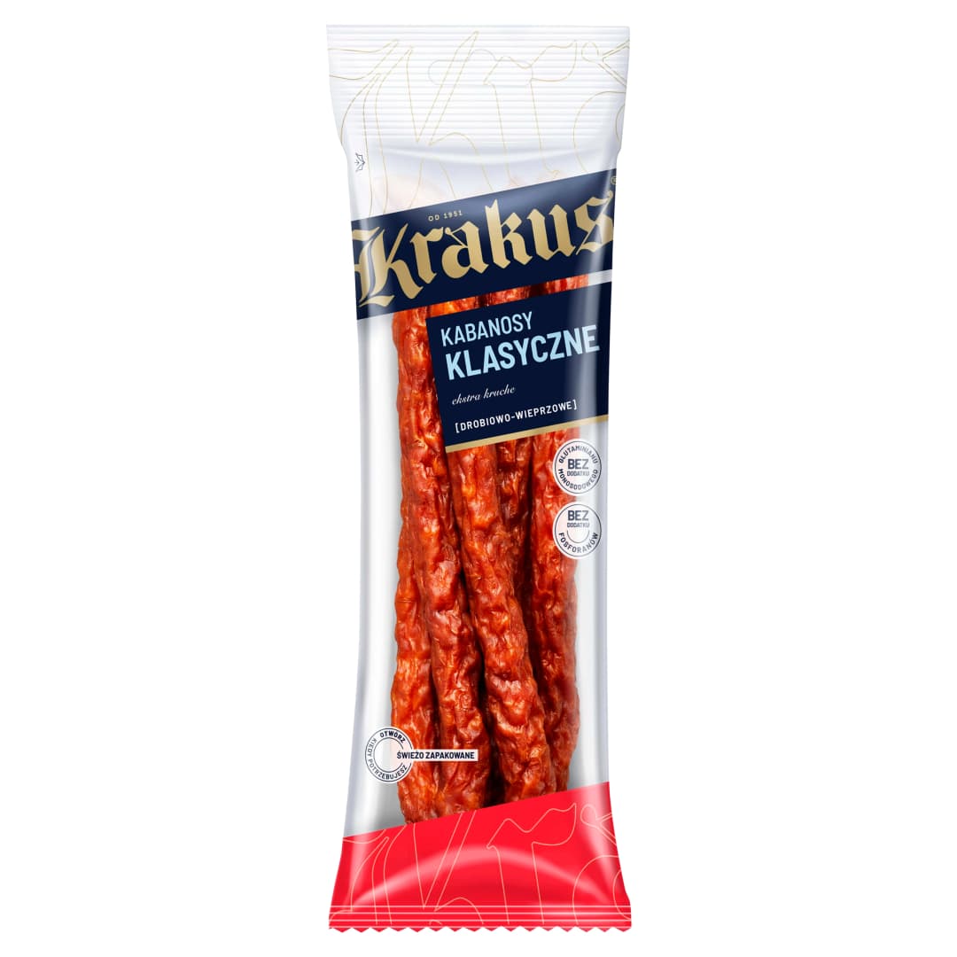 KRAKUS Kabanosy klasyczne drobiowo-wieprzowe 150 g
