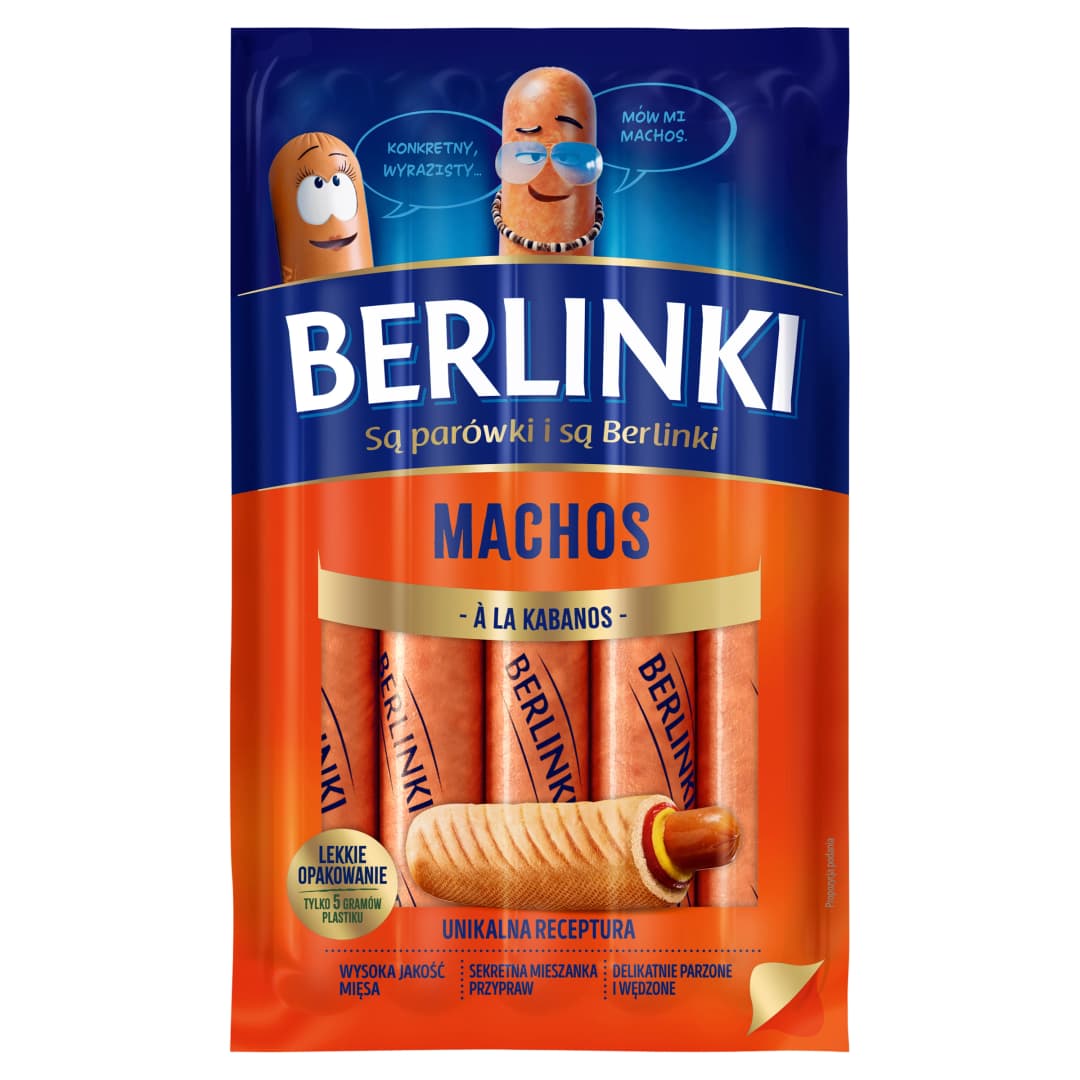 MORLINY BERLINKI Parówki Machos a'la kabanos 250 g