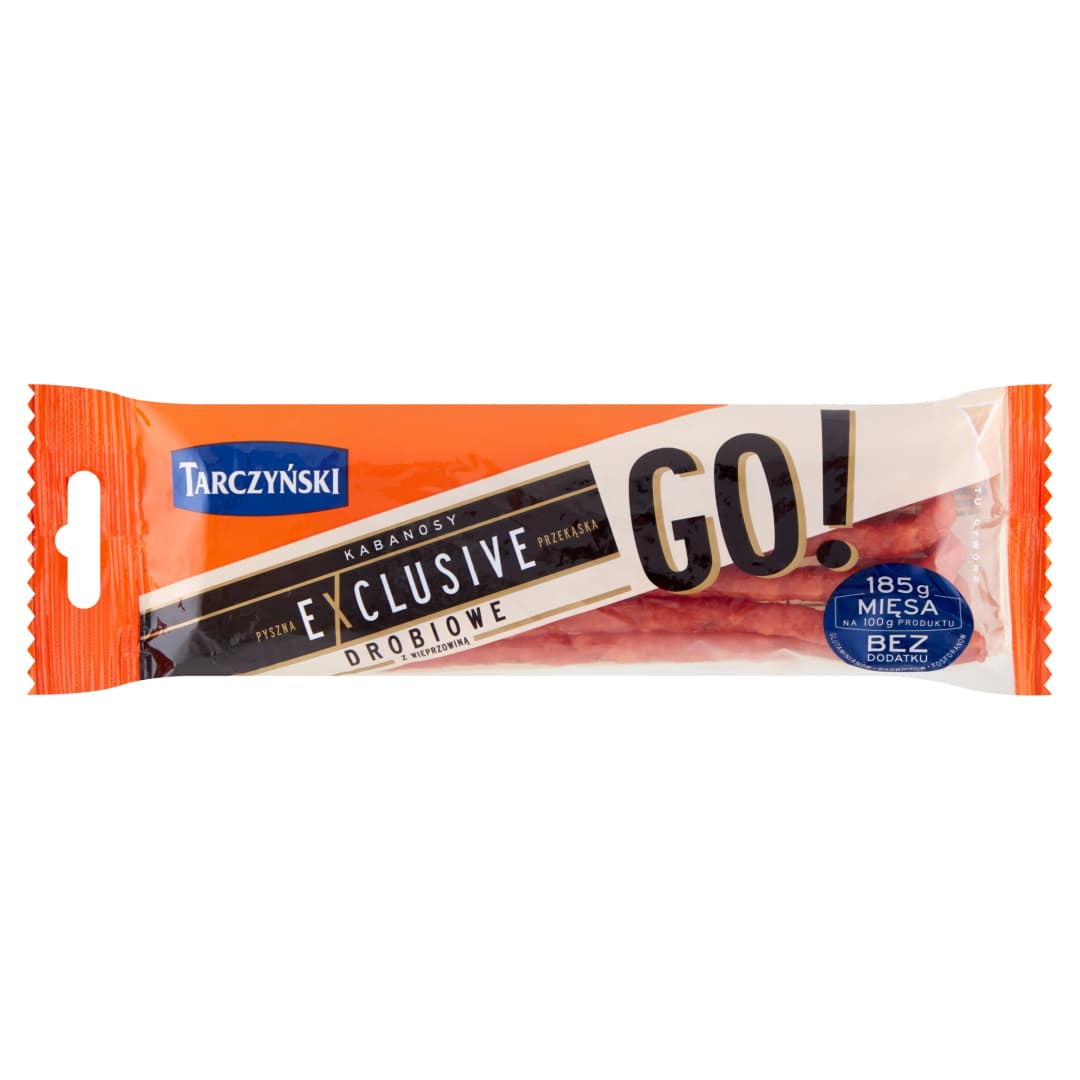 TARCZYŃSKI EXCLUSIVE GO! Kabanosy drobiowe z wieprzowiną bezglutenowe 50 g