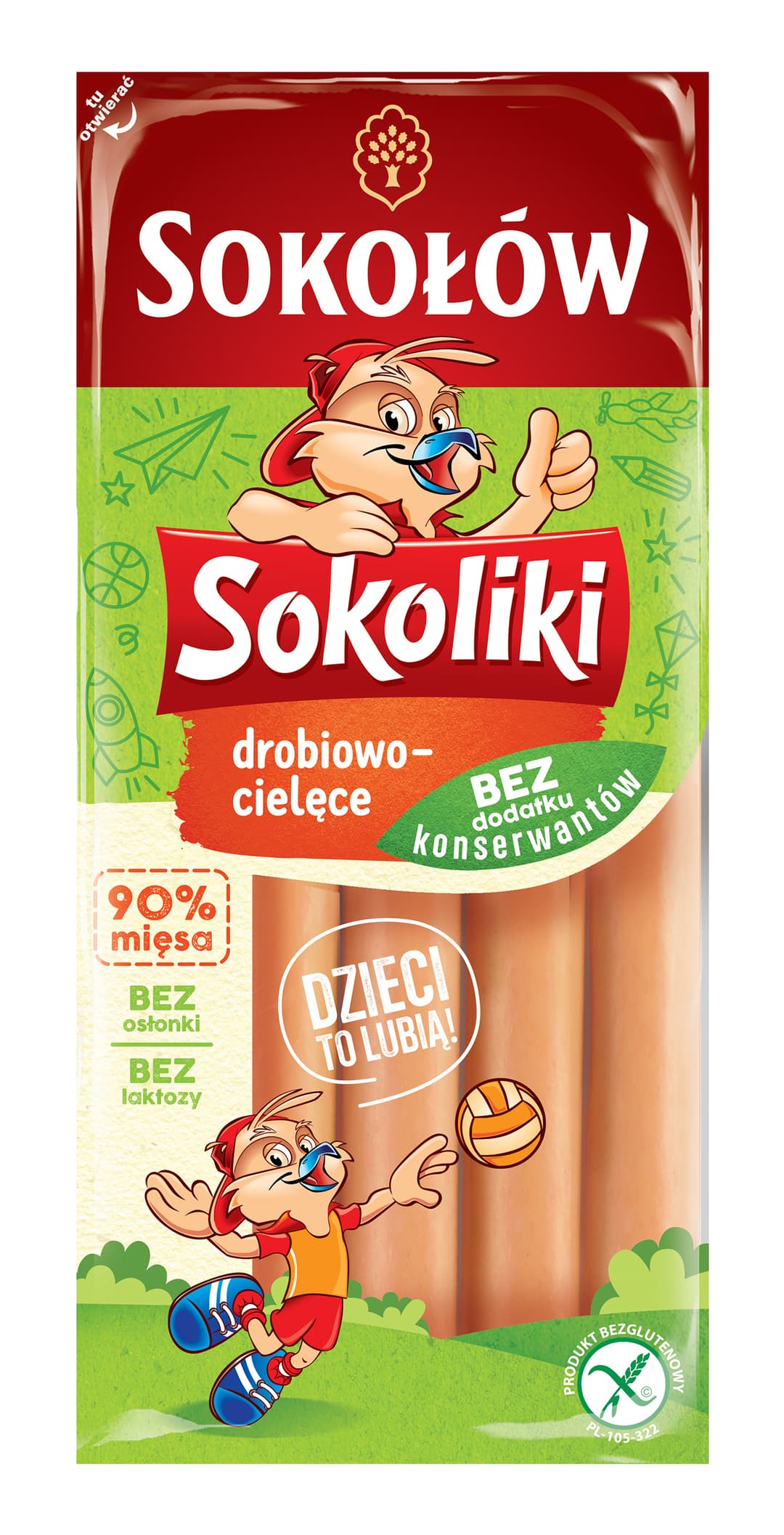SOKOŁÓW SOKOLIKI Parówki drobiowo - cielęce 140 g