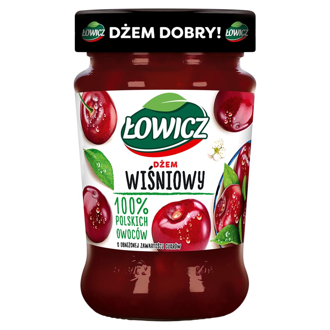 ŁOWICZ Dżem wiśniowy niskosłodzony 280 g