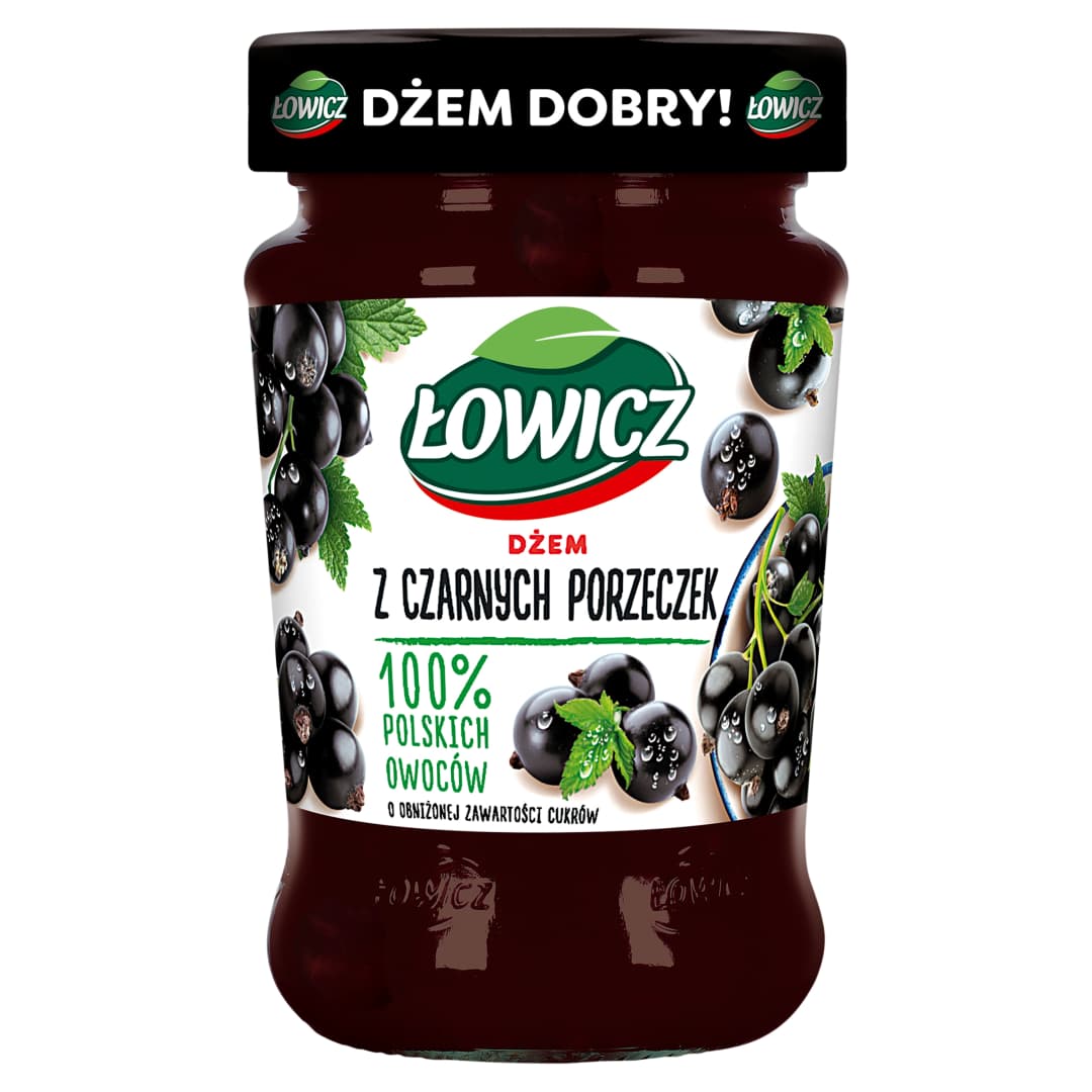 ŁOWICZ Dżem czarna porzeczka niskosłodzony 280 g