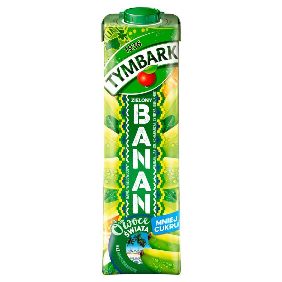 TYMBARK Owoce Świata napój wieloowocowy zielony banan 1000 ml