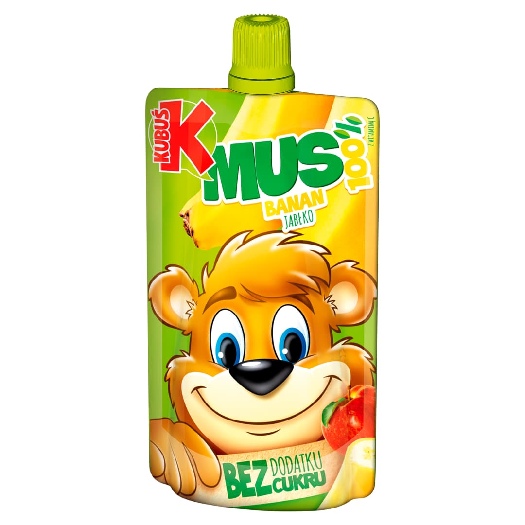 KUBUŚ Mus 100% banan jabłko 100 g