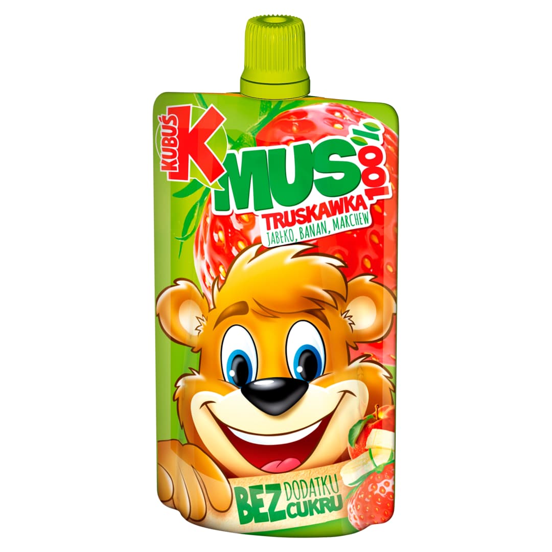 KUBUŚ Mus 100% truskawka jabłko banan marchewka 100 g