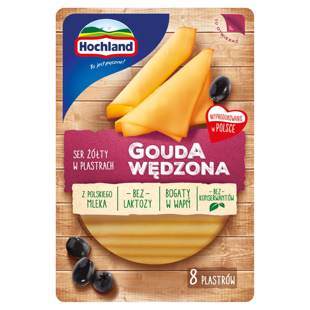 HOCHLAND Ser Gouda wędzony w plastrach 135 g
