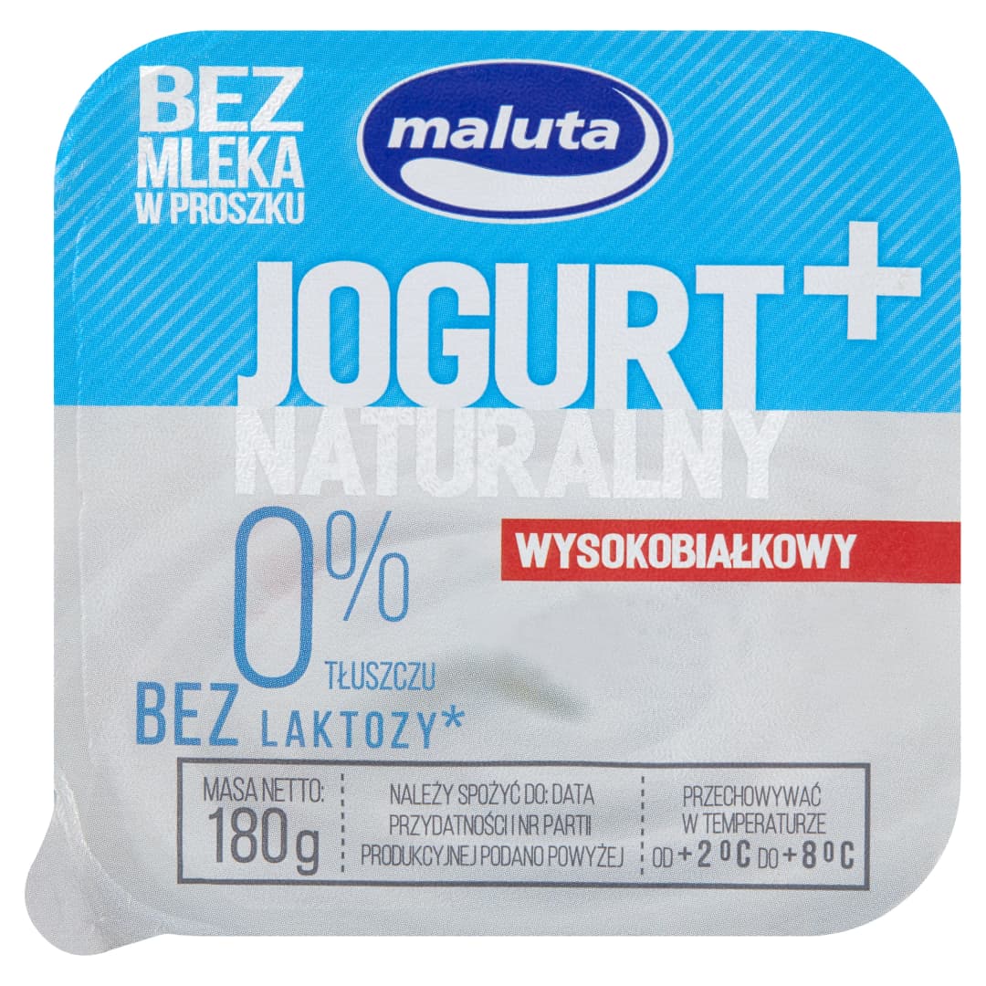 MALUTA Jogurt naturalny wysokobiałkowy 0% bez laktozy 180 g