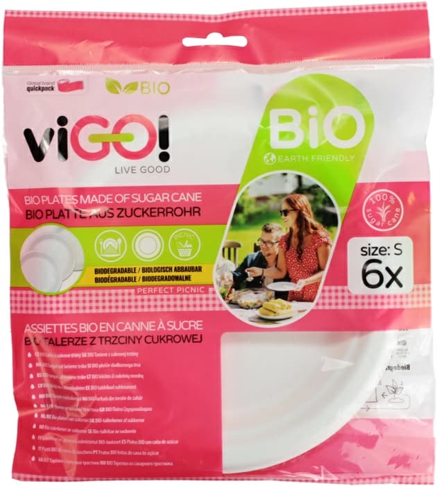 VIGO! Talerze biodegradowalne rozmiar S 6 szt.