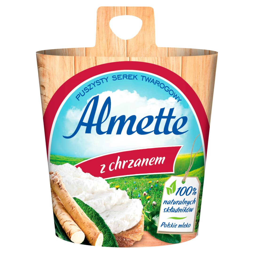 ALMETTE Puszysty serek twarogowy z chrzanem 150 g