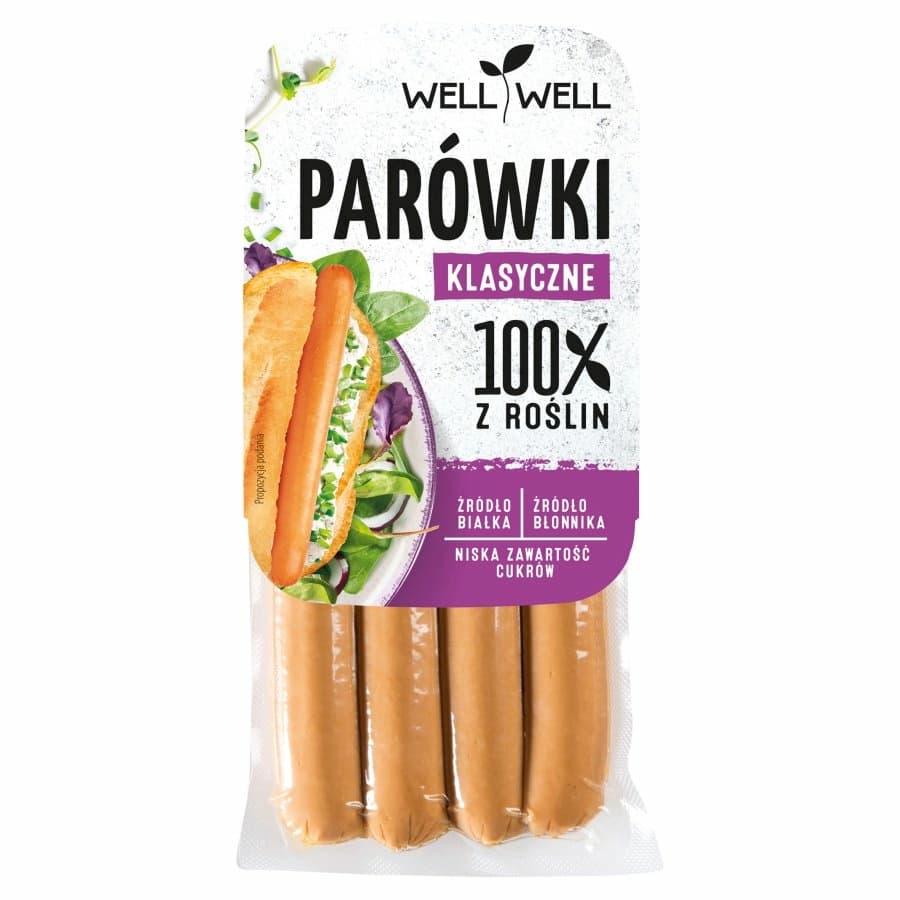 WELL WELL Parówki roślinne klasyczne VEGE 200 g