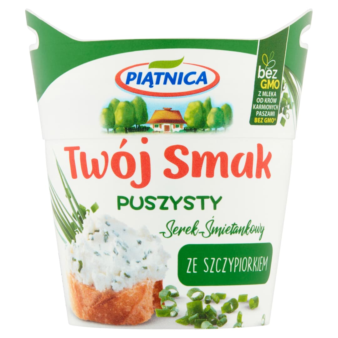 PIĄTNICA TWÓJ SMAK Puszysty serek śmietankowy ze szczypiorkiem 150 g