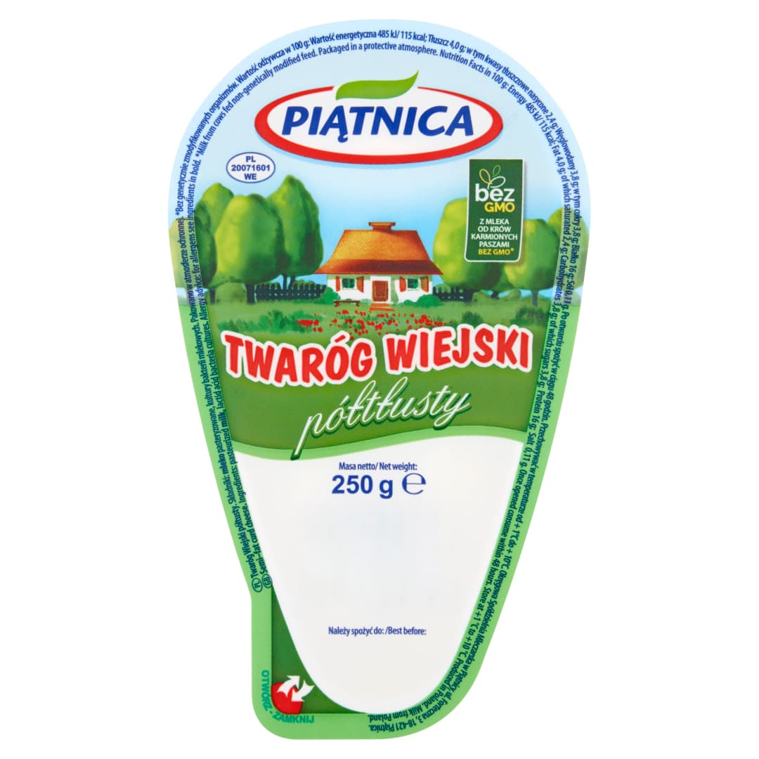 PIĄTNICA Twaróg wiejski półtłusty 250 g