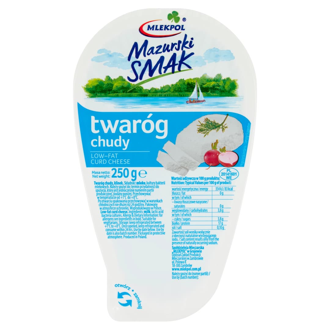 MLEKPOL MAZURSKI SMAK Twaróg chudy 250 g