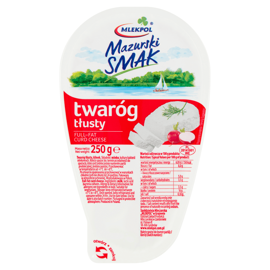 MLEKPOL MAZURSKI SMAK Twaróg tłusty 250 g
