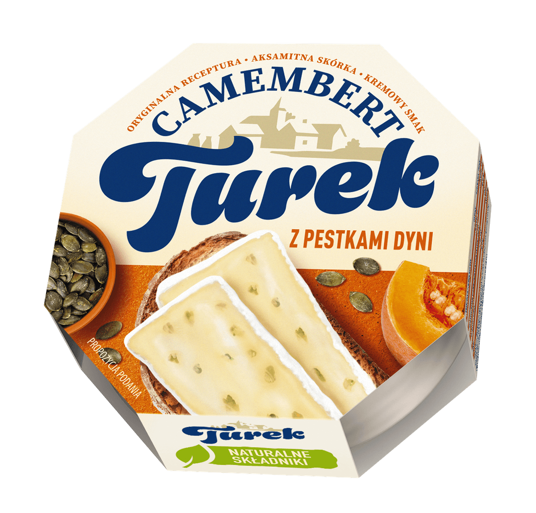 TUREK CAMEMBERT Ser pleśniowy z prażonymi pestkami dyni 120g