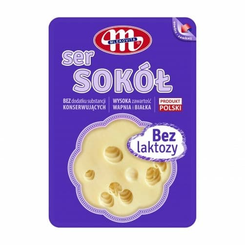 MLEKOVITA Sokół Ser żółty w plastrach bez laktozy 150 g