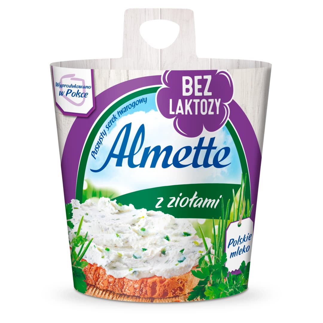 ALMETTE Puszysty Serek twarogowy z ziołami bez laktozy 150 g