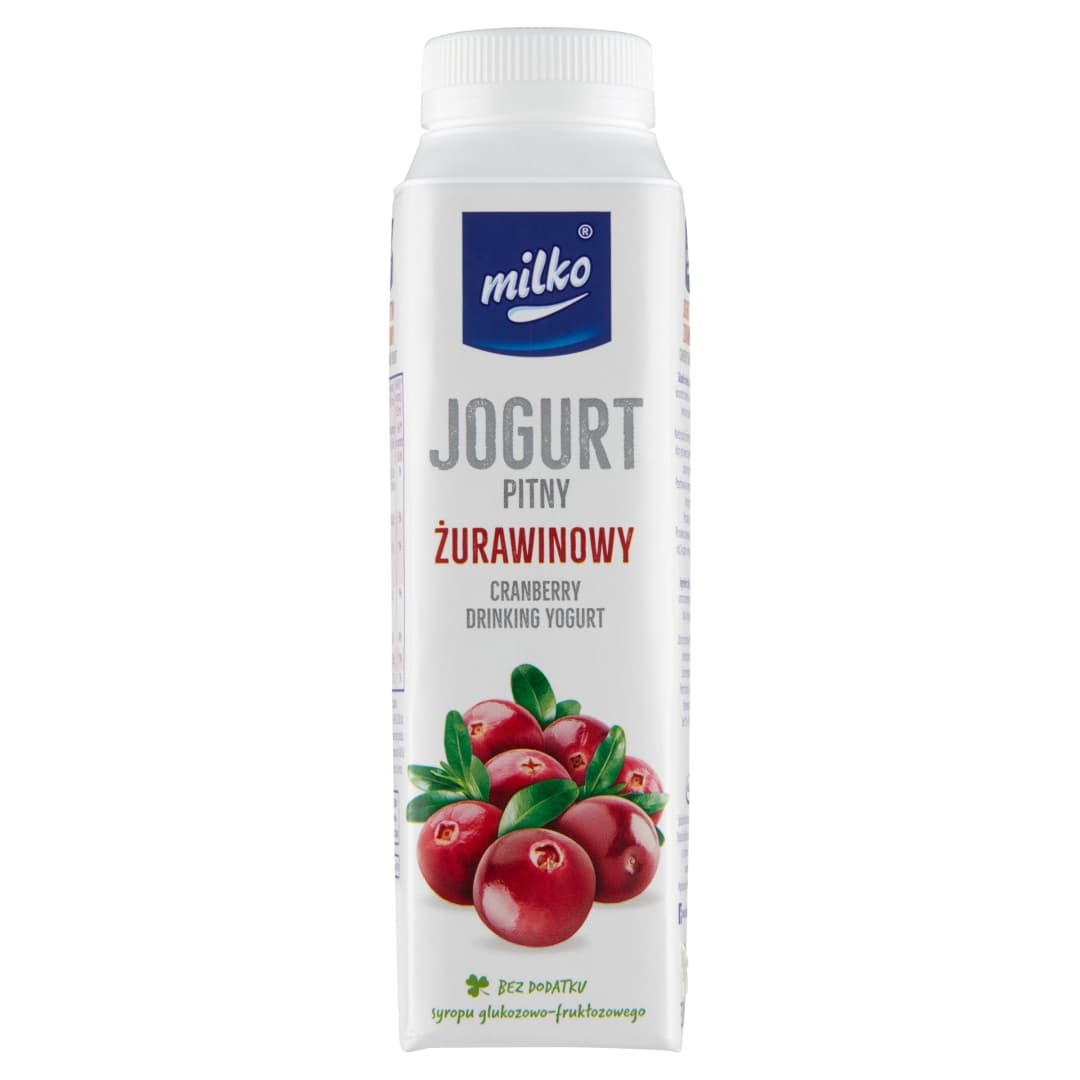 MILKO Jogurt pitny żurawinowy 330 ml